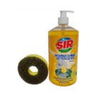 Detergent de Vase cu Burete cu Aromă de Lămâie  – SIR Dishwahing Detergent, 1L